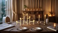 Retro Ridge Candelabra, gold