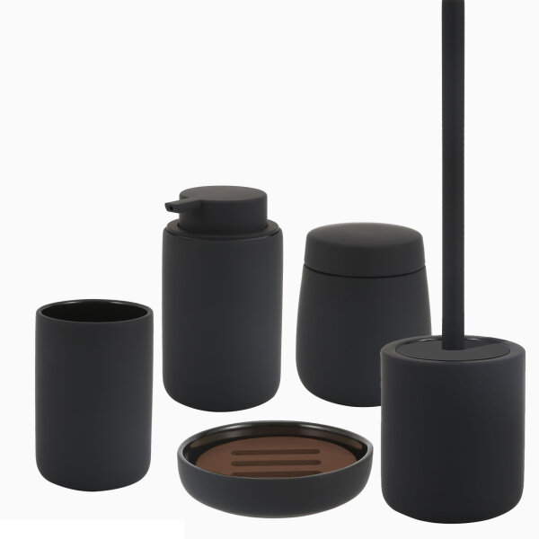Ceramic Silk bath set 5parts, black