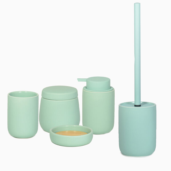 Ceramic Silk, bath set 5parts, aqua