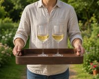 Safe tray of acacia wood